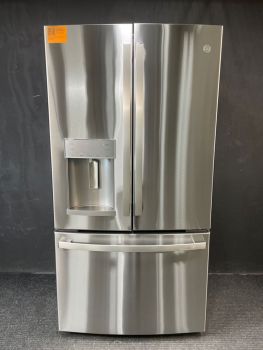 GE 36 Inch 22 Cu ft Counter Depth French Door with Dispenser in Print Resistant Stainless - GYE22GYNFS