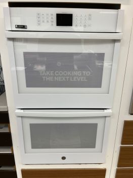 GE 30" Self Clean Double Wall Oven in White - JTD3000DNWW