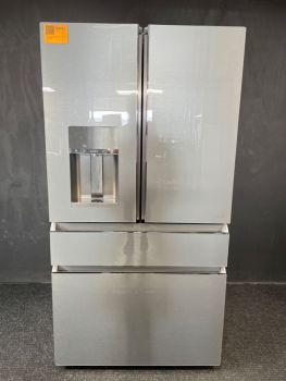 GE Cafe 27.8 Cu Ft 35.75" Wide 4 Door Energy Star French Door Refrigerator in Platinum Glass - CVE28DM5NS5C