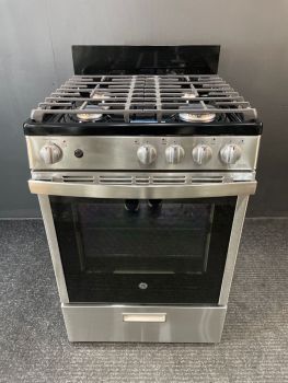 Cocina de gas empotrable GE de 24 pulgadas con limpieza manual, en acero inoxidable - JGAS640RMSSC