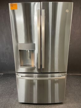 GE 36 Inch 22 Cu ft Counter Depth French Door with Dispenser in Print Resistant Stainless - GYE22GYNFSC