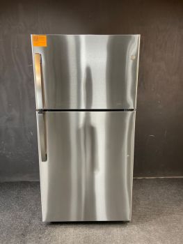 GE 32.75 Inch 21.9 cu ft Top Freezer with optional Icemaker IM4D in PrintProof Stainless - GTS22KYNRFS