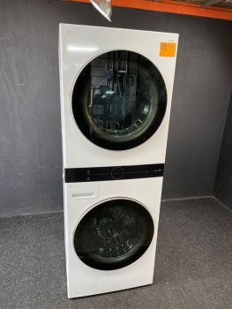 LG 4.5/7.4 Cubic Ft 27" wide Electric Stacked Washer/Dryer in White - WKE100HWA