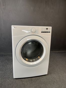 Secadora eléctrica LG de 7.4 pies cúbicos con control frontal y sensor, color blanco - DLE3400W