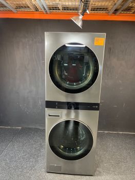 LG 4.5/7.4 Cubic Ft 27" wide Electric Stacked Washer/Dryer in Graphite Steel - WKE100HVAC
