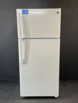 GE 28 Inch Wide 17 Cu Ft Top Freezer Refrigerator in White; Optional IM4D Icemaker - GTS17DTNRWWC