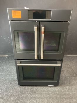 GE Cafe 30" Smart Double Wall Oven With French Doors and Convection in Matte Black - CTD90FP3ND1C