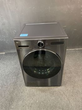 Lavadora de carga frontal LG de 5.0 pies cúbicos y 27 pulgadas de ancho con vapor, color acero negro - WM6700HBAC