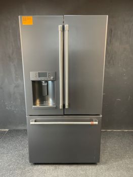 GE Cafe 27.8 Cu Ft 35.75" Wide French Door Refrigerator with Hot Water Dispenser in Black Matte - CFE28TP3MD1C