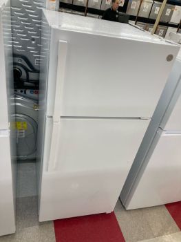 GE 28 Inch Wide 17 Cu Ft Top Freezer Refrigerator in White; Optional IM4D Icemaker - GTS17DTNRWW