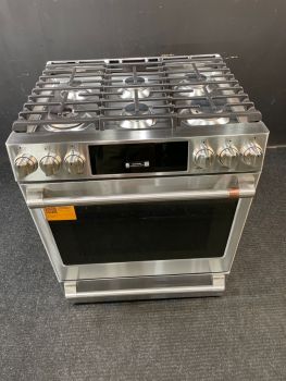 GE Cafe 30 inch Smart Slide In Gas Range with AirFry/Convection in Stainless - CGS700P2MS1C