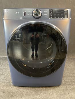 GE 28 Inch 7.8 Cu Ft Electric Front Control Dryer with Sensor in Sapphire Blue - GFD55ESPRRSC