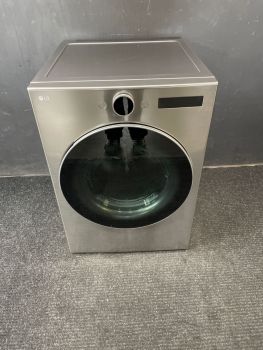 Secadora eléctrica LG de 27 pulgadas, 7.4 pies cúbicos, con control frontal inteligente, vapor y sensor, en acero negro - DLEX5500VC