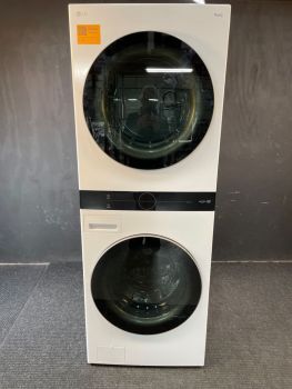 LG 4.5/7.4 Cubic Ft 27" wide Electric Stacked Washer/Dryer in White - WKE100HWA