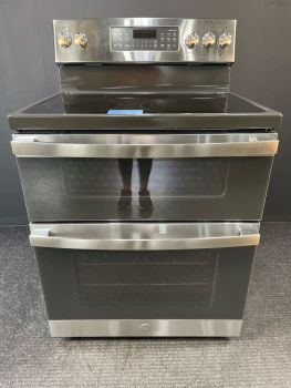 GE Electric Free Standing Smoth Top Steam Clean Double Oven Convection Range in Stainless - JBS86SPSSC