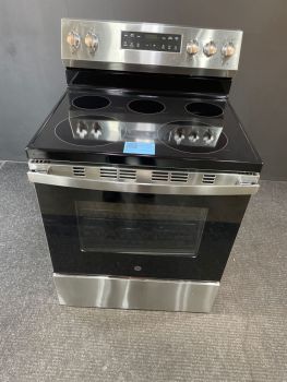 GE 30" Electric Smooth Top Self Clean Free Standing Range in Stainless Steel - GRF500PVSSC