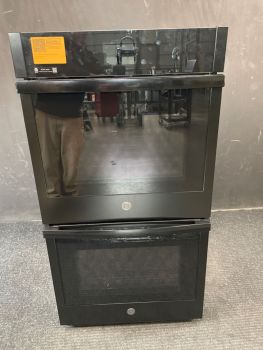 GE 27" Smart Double Wall Oven with Convection in Black - JKD5000DVBBC