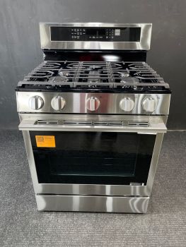 Cocina de gas LG de 76 cm (30") con autolimpieza, convección ProBake y freidora de aire, en acero inoxidable antihuellas - LRGN6325X