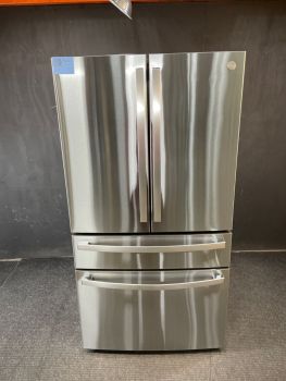 GE Profile 36 Inch 23.2 Cu Ft 4 Door French Door Refrigerator in Printproof Stainless - PJE23BYWFSC