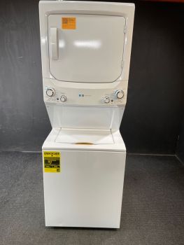 GE 3.9/5.9 Cubic Ft 27" wide Gas Stacked Washer/Dryer in White - GUD27GESNWWC