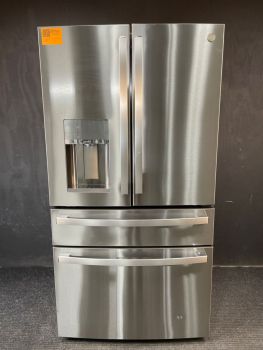 GE Profile 36 Inch 28 Cu Ft 4 Door French Door Refrigerator in Printproof Stainless - PVD28BYNFSC