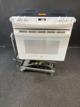 GE 30 Inch Electric Smoothtop Drop In Self Cleaning Range in White - JD630DTWWC