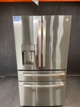 GE Profile 36 Inch 28 Cu Ft 4 Door French Door Refrigerator in Printproof Stainless - PVD28BYNFSC