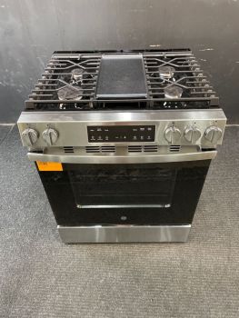 GE 30 Inch Gas Steam Clean Slide In Range with Crisp Mode in Stainless - GGS500SVSSC