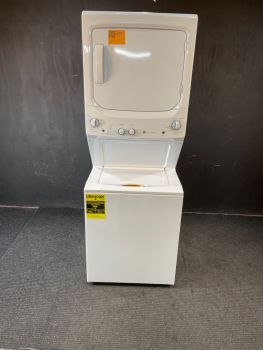 GE 3.8/5.9 Cubic Ft 27" wide Electric Stacked Washer/Dryer in White - GUD27ESSMWWC