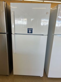 GE 30 inch Top Freezer Refrigerator 19 Cubic Ft. in White.  Optional Icemaker IM4D available - GTS19KGNRWW