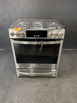 GE Profile 30" Gas Slide In Range with AirFry and Convection in PrintResistant Stainless - PGS930YPFSC