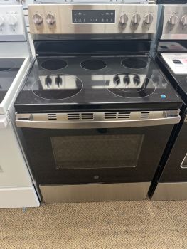 GE 30" Electric Smooth Top Self Clean Free Standing Range in Stainless Steel - GRF500PVSS