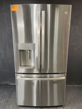 GE 36 Inch 22 Cu ft Counter Depth French Door with Dispenser in Print Resistant Stainless - GYE22GYNFSC