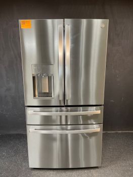 GE Profile 36 Inch 28 Cu Ft 4 Door French Door Refrigerator in Printproof Stainless - PVD28BYNFSC