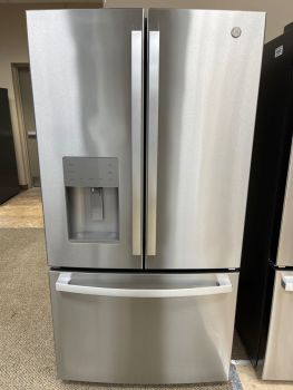 GE 36 Inch 20.6 Cu ft Counter Depth French Door with Dispenser in Print Resistant Stainless - GYE21JYMFS