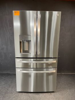 GE Profile 36 Inch 28 Cu Ft 4 Door French Door Refrigerator in Printproof Stainless - PVD28BYNFSC
