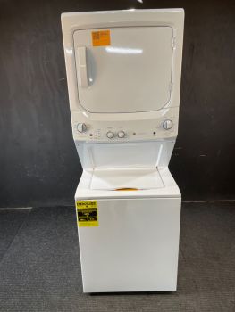 GE 3.8/5.9 Cubic Ft 27" wide Electric Stacked Washer/Dryer with Long Vent Capability in White - GUV27ESSMWWC