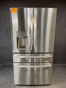 GE Profile 36 Inch 28 Cu Ft 4 Door French Door Refrigerator in Printproof Stainless - PVD28BYNFSC