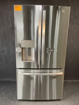 GE 36 Inch 20.6 Cu ft Counter Depth French Door with Dispenser in Print Resistant Stainless - GYE21JYMFSC