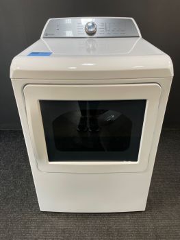 Secadora eléctrica GE Profile de 27 pulgadas y 7.4 pies cúbicos con control superior y sensor, color blanco - PTD60EBSRWS