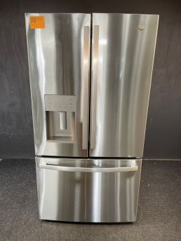 GE 25.6 Cu Ft 35.75" Wide French Door Refrigerator in Printproof Stainless - GFE26JYMFSC