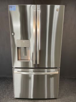 GE 25.6 Cu Ft 35.75" Wide French Door Refrigerator in Printproof Stainless - GFE26JYMFSC