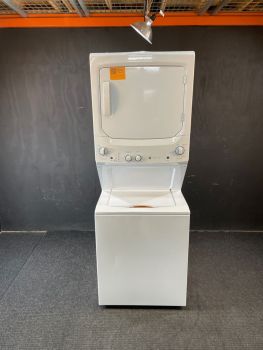 GE 3.8/5.9 Cubic Ft 27" wide Electric Stacked Washer/Dryer in White - GUD27ESSMWWC
