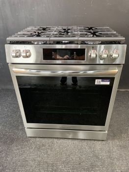 Frigidaire Gallery 30" Self Clean Gas SlideIn Range w/Convection & AirFry in Print Proof Stainless - GCFG3060BFC