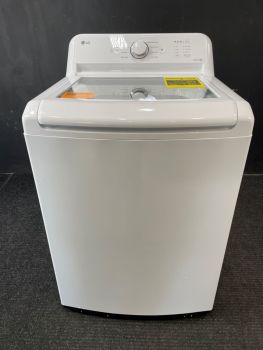 Lavadora de carga superior LG de 4.1 pies cúbicos y 27 pulgadas de ancho con agitador, color blanco - WT6105CW