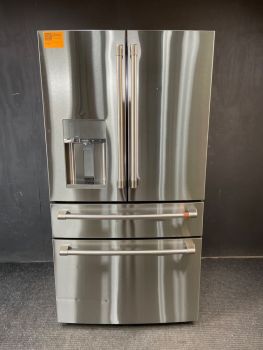 GE Cafe 22.3 Cu Ft 35.75" Wide 4 Door Counter Depth French Door Refrigerator in Stainless - CXE22DP2PS1C