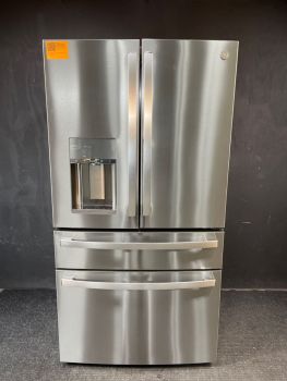GE Profile 36 Inch 28 Cu Ft 4 Door French Door Refrigerator in Printproof Stainless - PVD28BYNFSC
