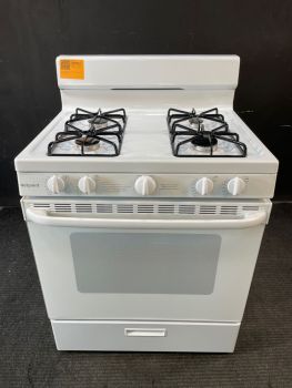 Hotpoint 30" Manual Clean FreeStanding Gas Range with Cordless Battery Ignition in White - RGBS200DMWWC
