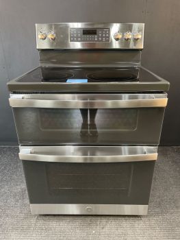 GE Electric Free Standing Smoth Top Steam Clean Double Oven Convection Range in Stainless - JBS86SPSSC