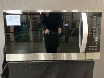 LG 1.8 Cu Ft. Capacity 30" wide 1000W Over the Range Microwave with Sensor in PrintProof Stainless - MVEM1825FC